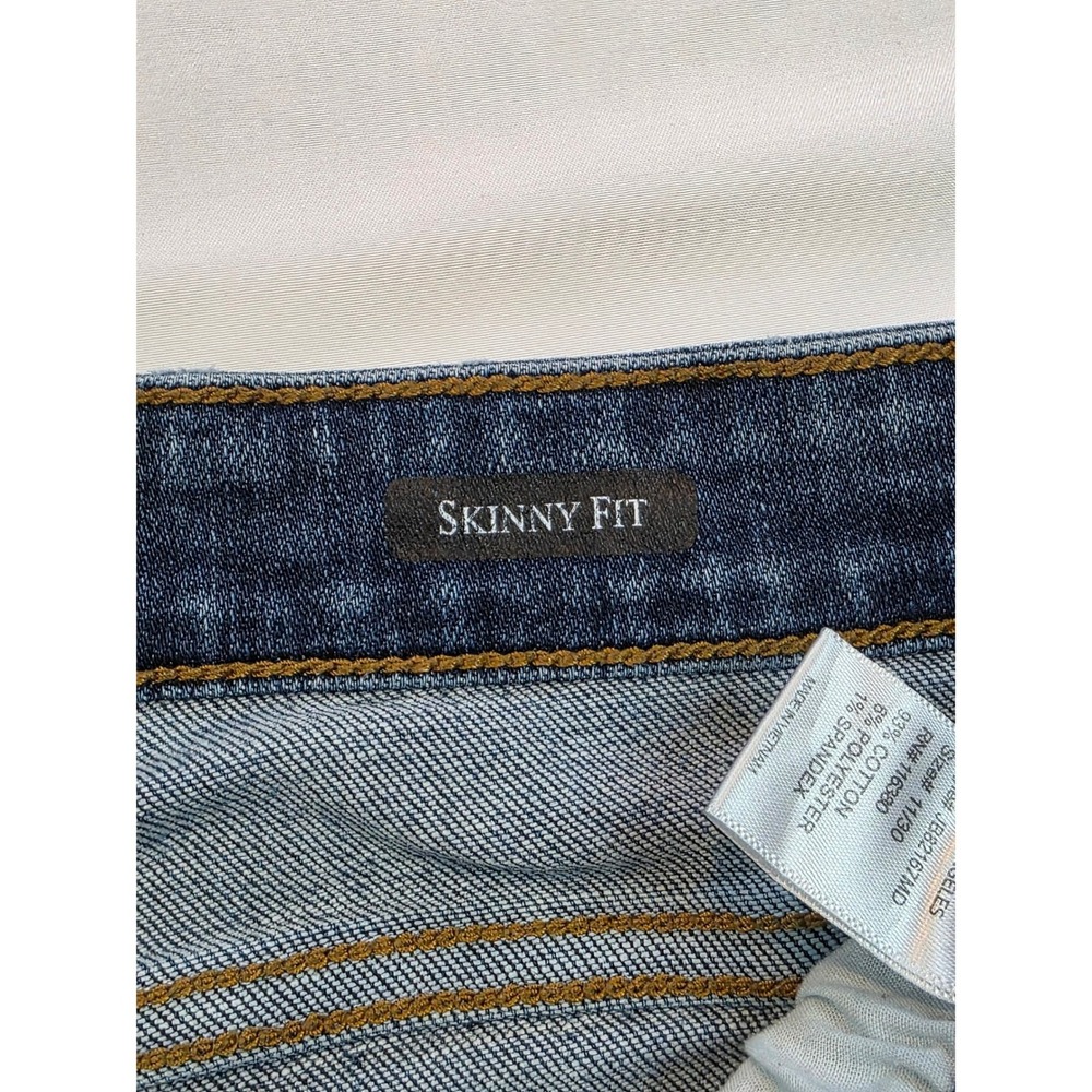 Judy Blue Skinny Jeans 11/30 Distressed Red Plaid Patch Medium Wash - Picture 11 of 14